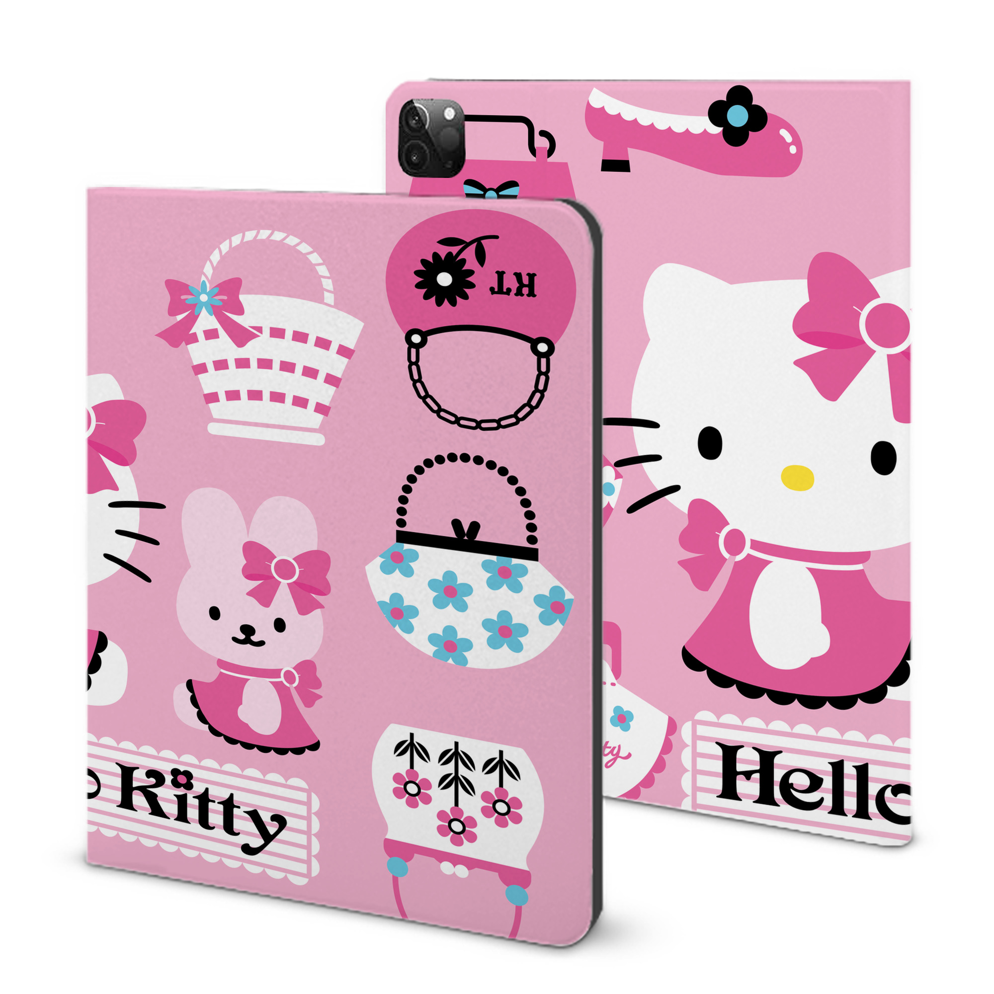（画像用） Hello Kitty ハローキティ IPadケース ペンホルダー付き ブックスタイルデザイン